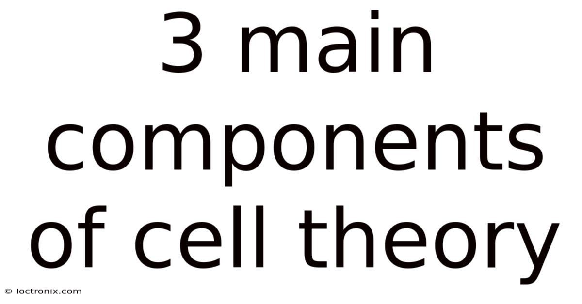 3 Main Components Of Cell Theory