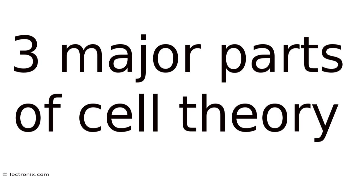3 Major Parts Of Cell Theory