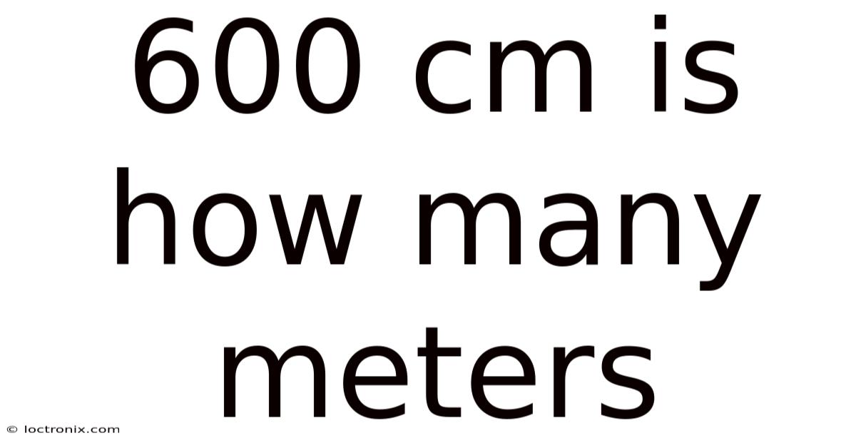 600 Cm Is How Many Meters