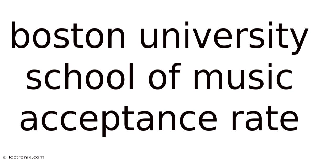 Boston University School Of Music Acceptance Rate