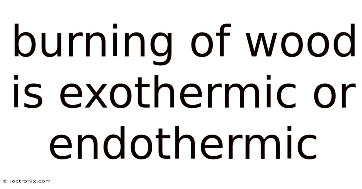 Burning Of Wood Is Exothermic Or Endothermic