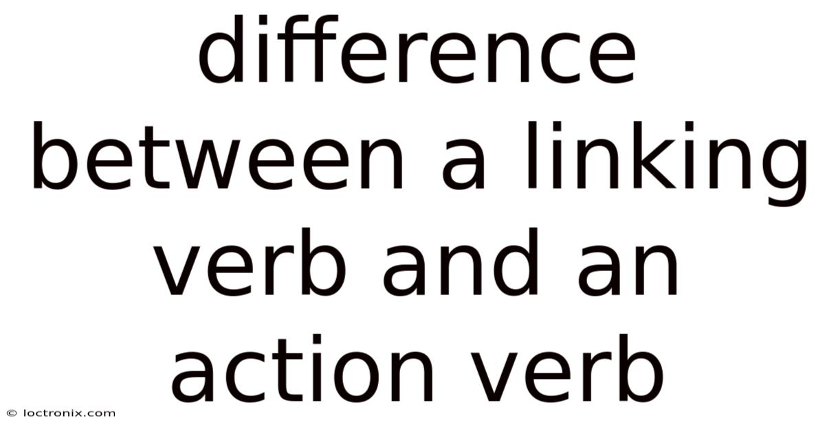 Difference Between A Linking Verb And An Action Verb