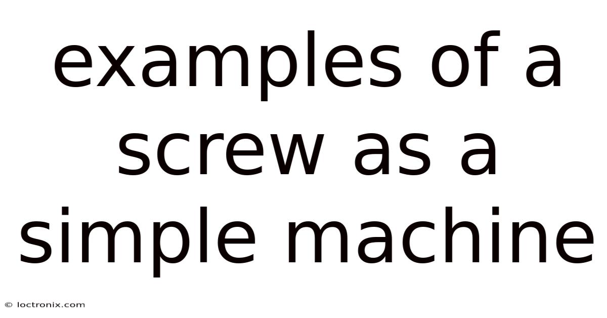 Examples Of A Screw As A Simple Machine