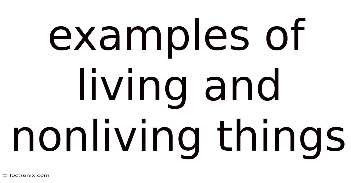 Examples Of Living And Nonliving Things