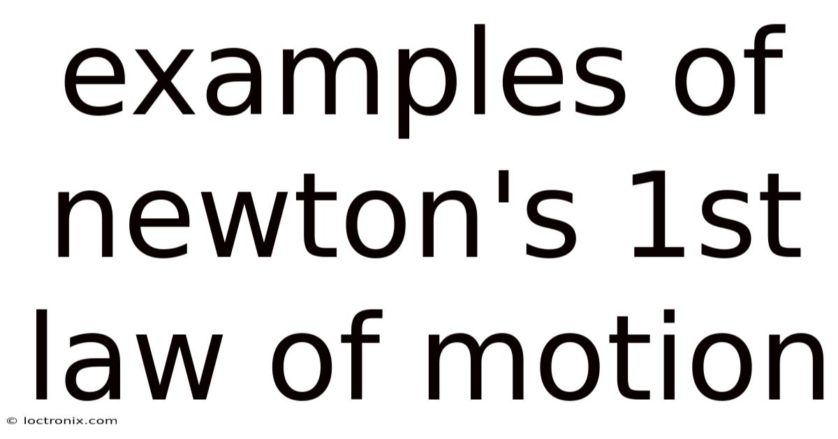 Examples Of Newton's 1st Law Of Motion