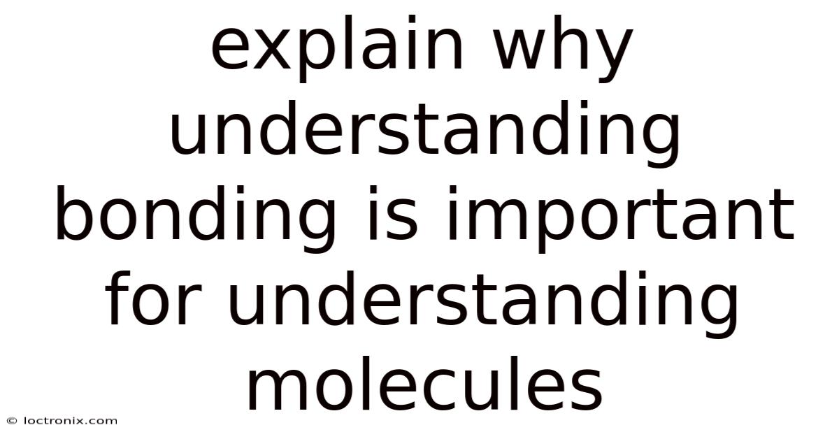 Explain Why Understanding Bonding Is Important For Understanding Molecules
