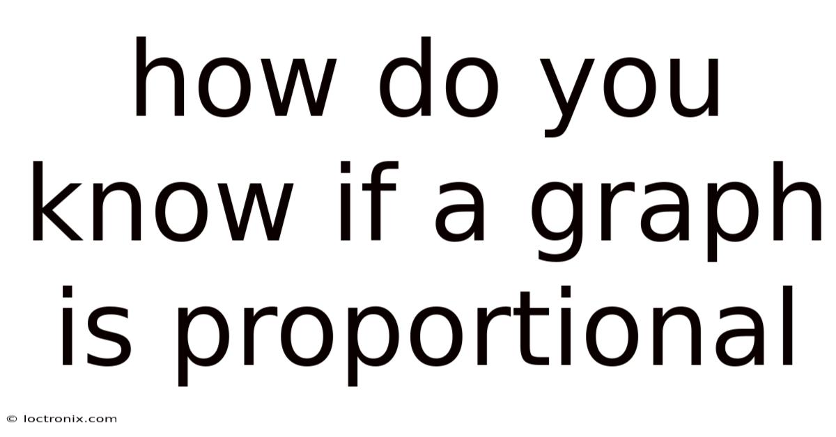 How Do You Know If A Graph Is Proportional