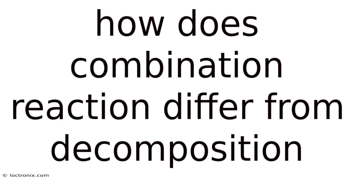 How Does Combination Reaction Differ From Decomposition