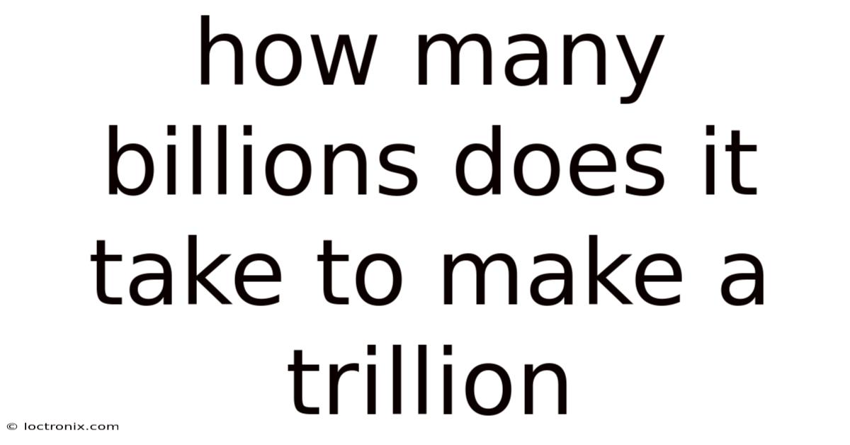 How Many Billions Does It Take To Make A Trillion