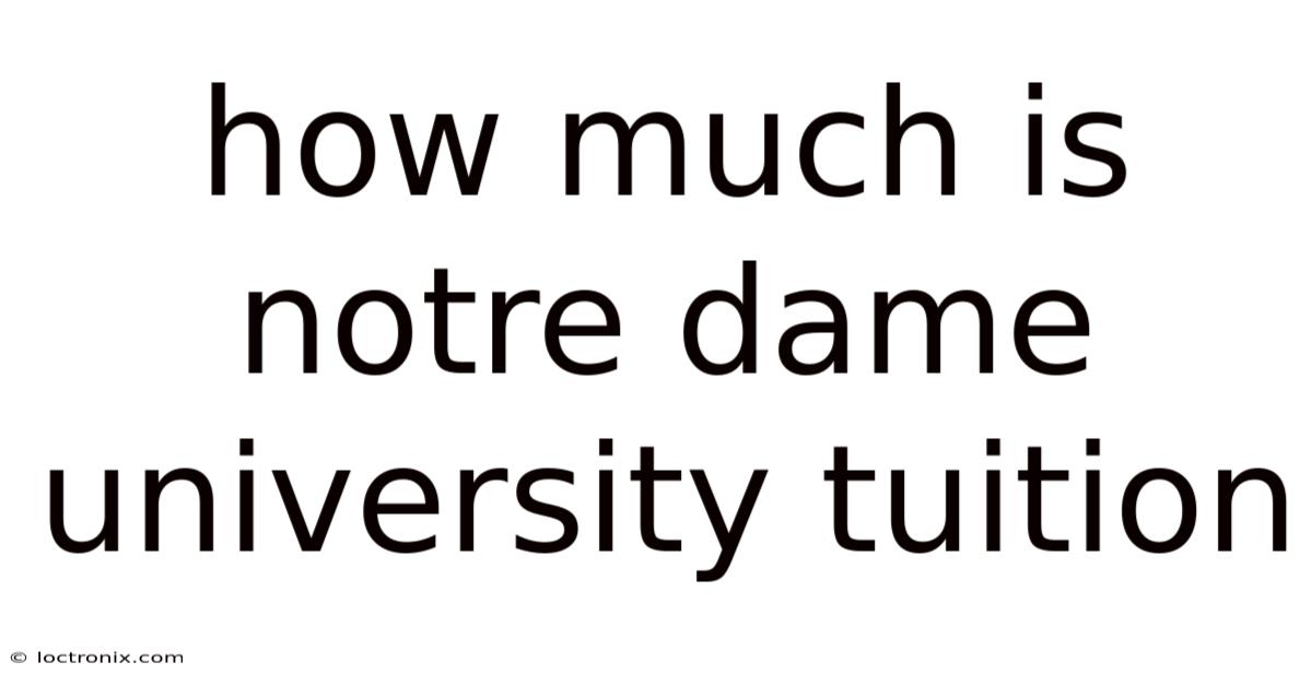 How Much Is Notre Dame University Tuition