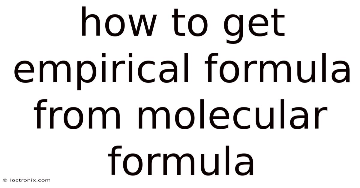 How To Get Empirical Formula From Molecular Formula