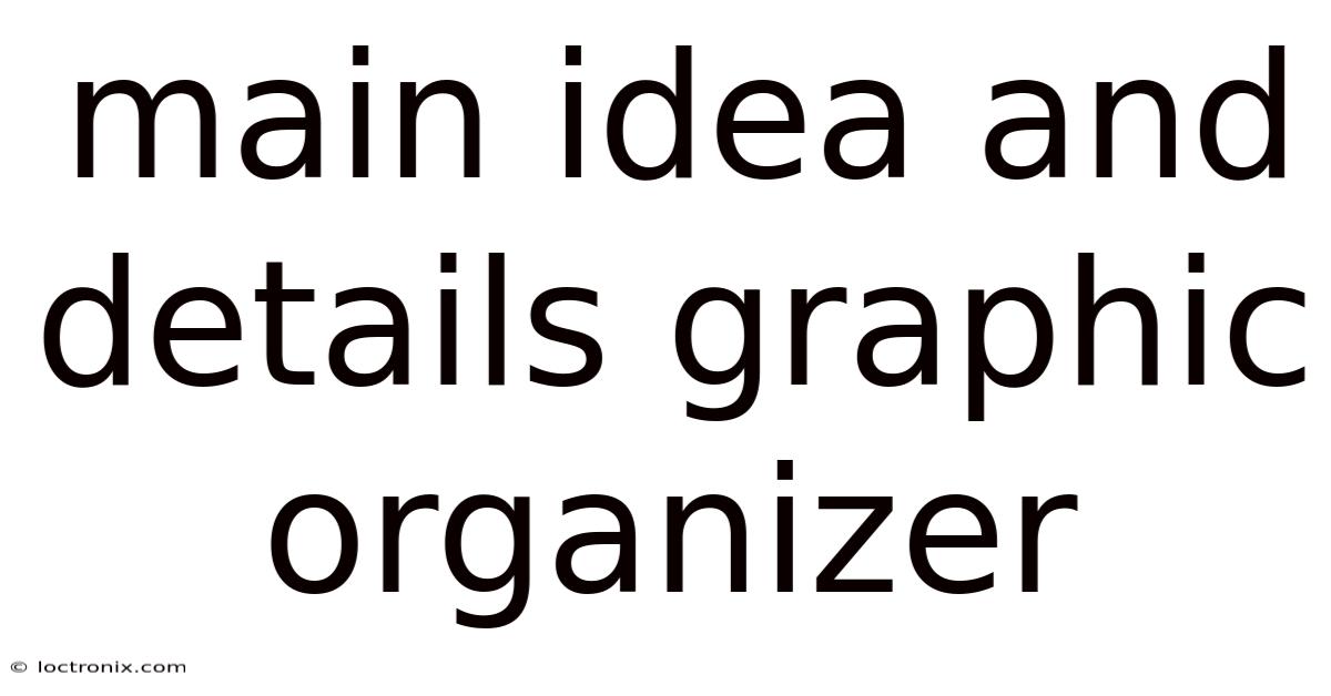 Main Idea And Details Graphic Organizer