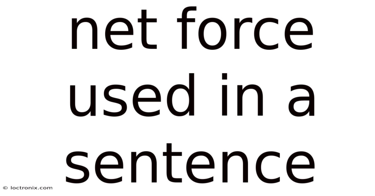 Net Force Used In A Sentence