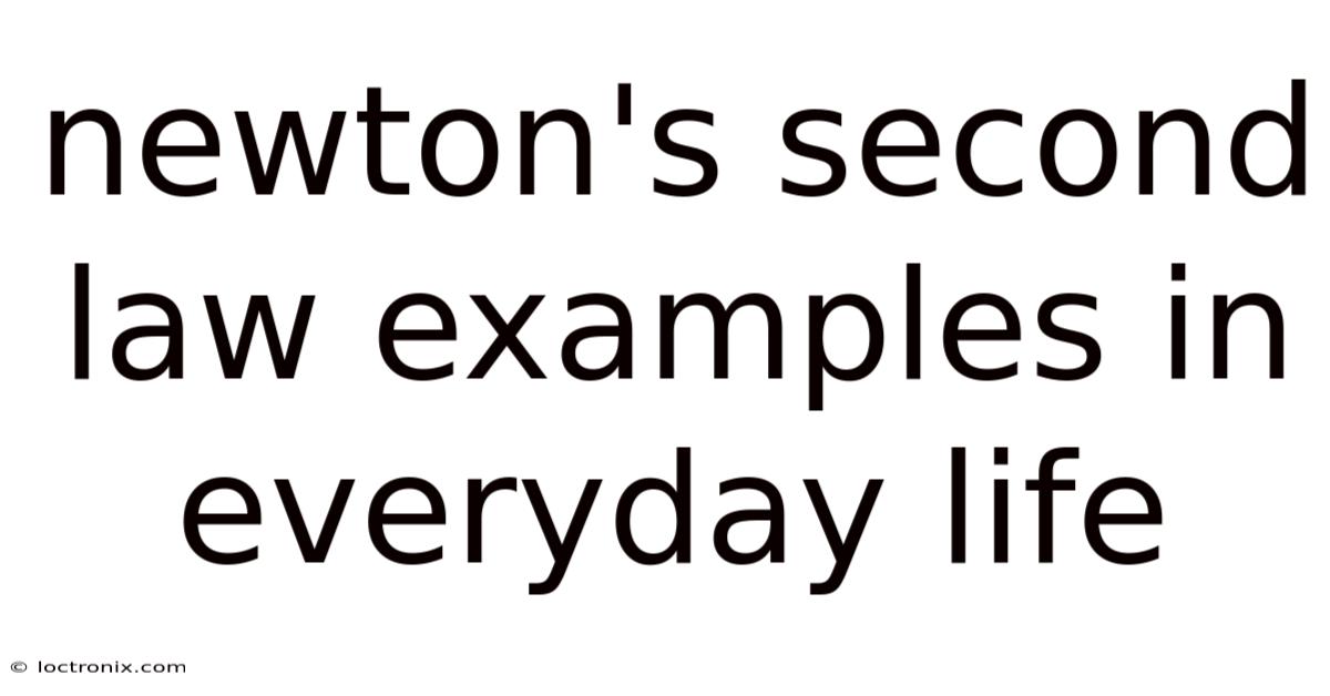 Newton's Second Law Examples In Everyday Life