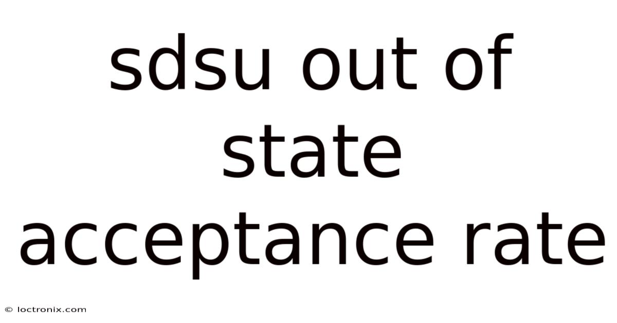 Sdsu Out Of State Acceptance Rate