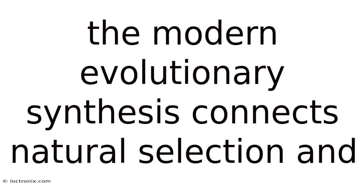 The Modern Evolutionary Synthesis Connects Natural Selection And