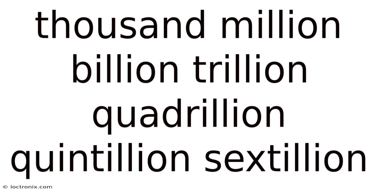 Thousand Million Billion Trillion Quadrillion Quintillion Sextillion