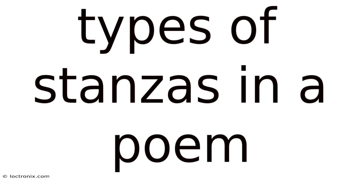 Types Of Stanzas In A Poem