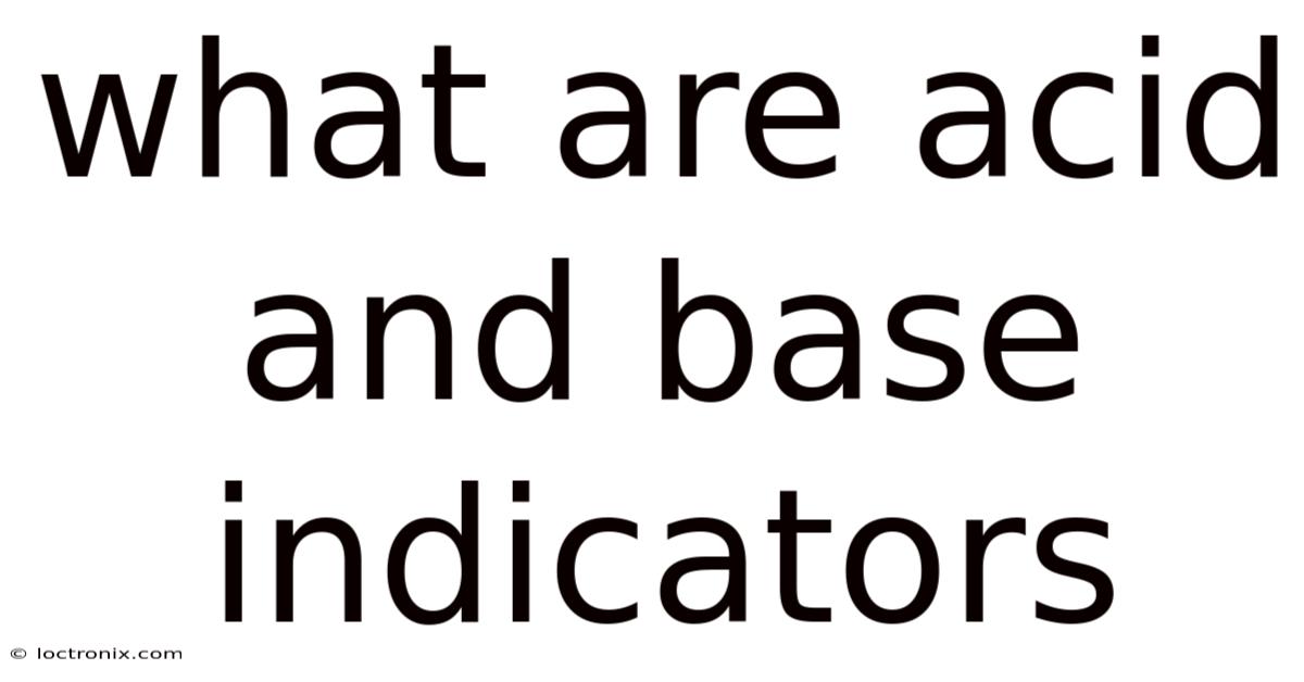 What Are Acid And Base Indicators