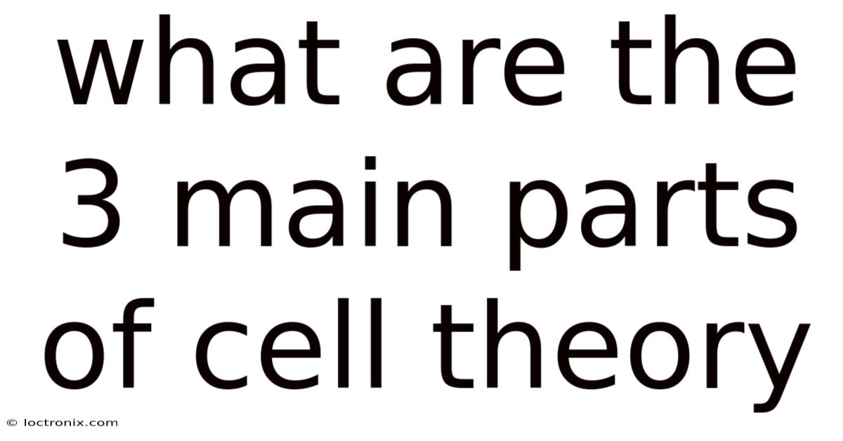 What Are The 3 Main Parts Of Cell Theory