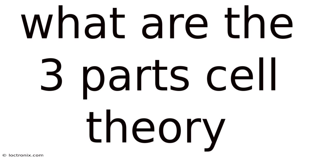 What Are The 3 Parts Cell Theory