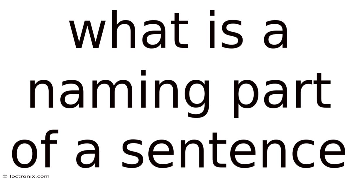 What Is A Naming Part Of A Sentence