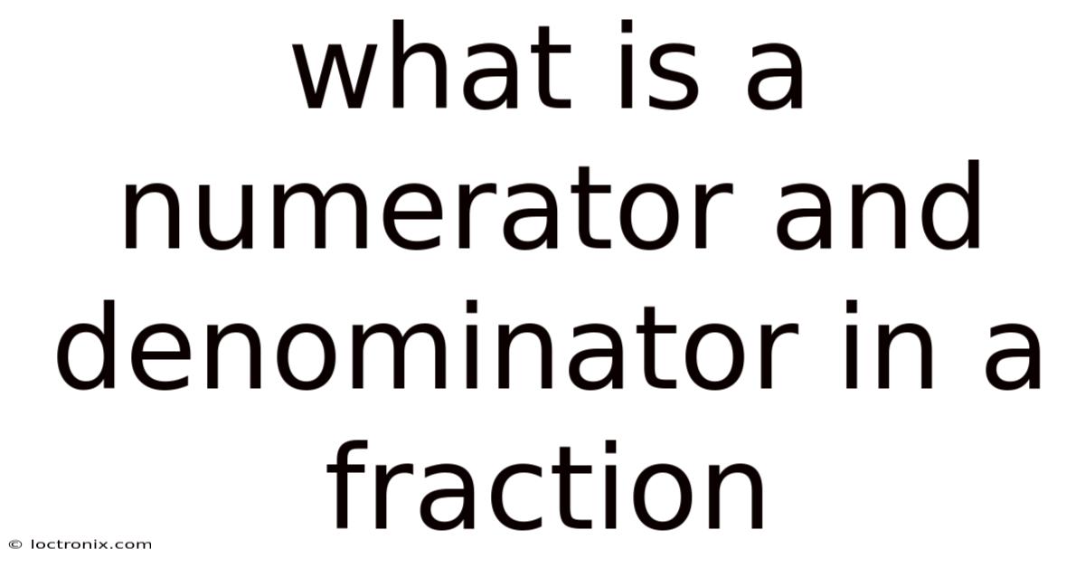 What Is A Numerator And Denominator In A Fraction