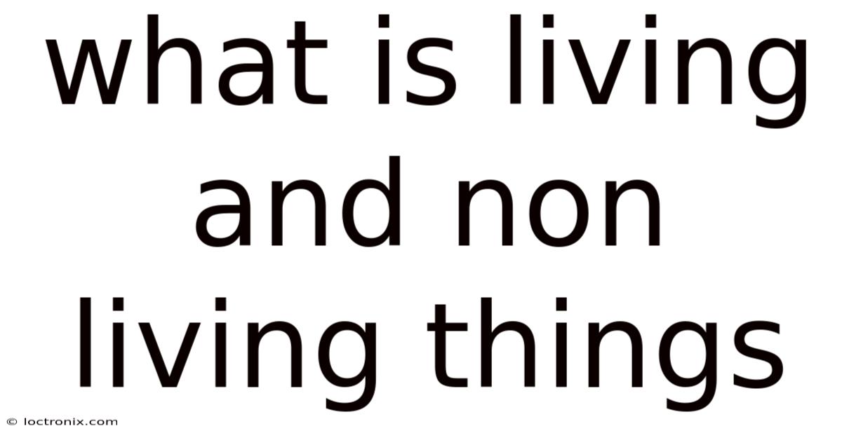 What Is Living And Non Living Things