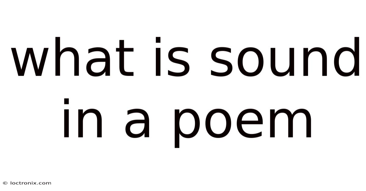 What Is Sound In A Poem