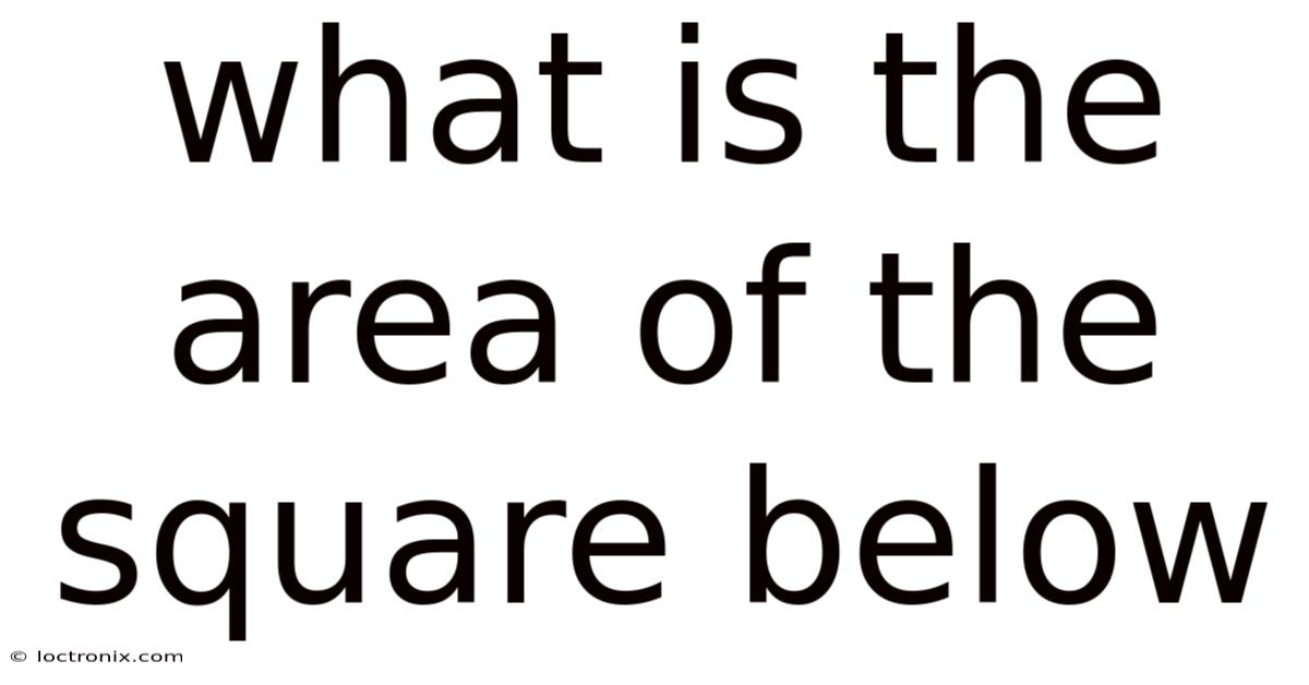 What Is The Area Of The Square Below