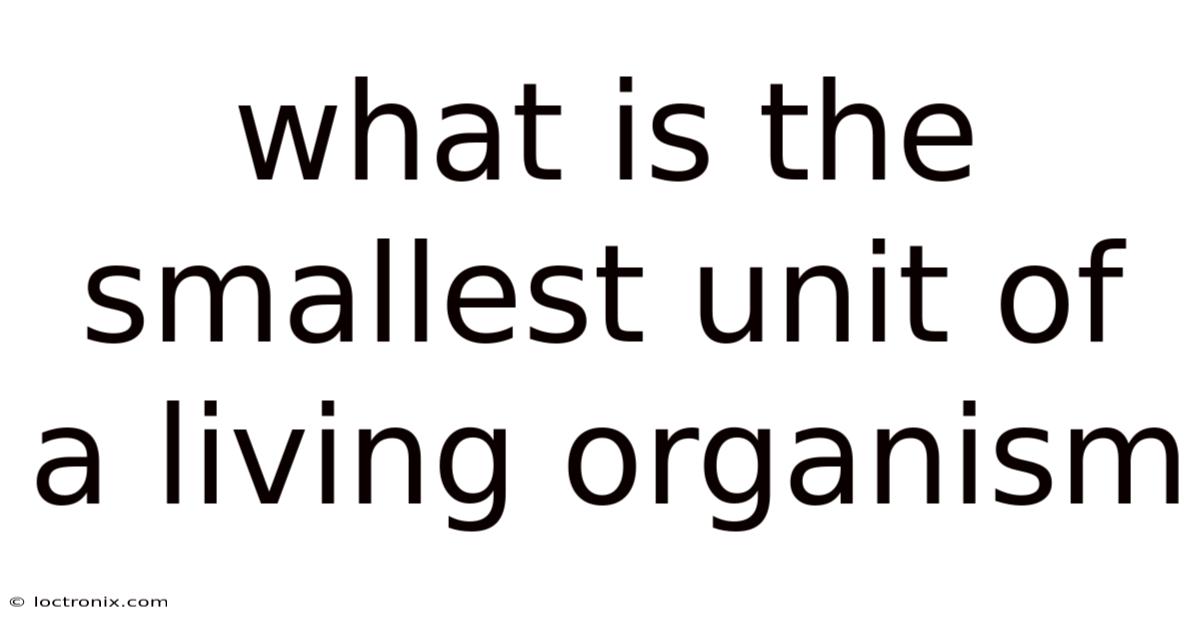 What Is The Smallest Unit Of A Living Organism