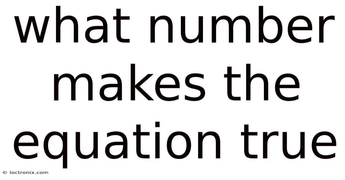 What Number Makes The Equation True