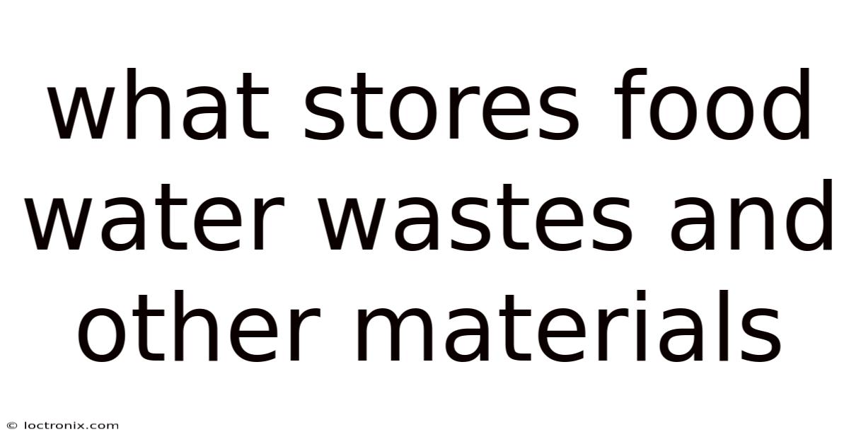 What Stores Food Water Wastes And Other Materials