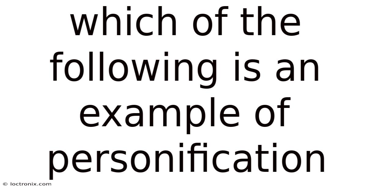 Which Of The Following Is An Example Of Personification