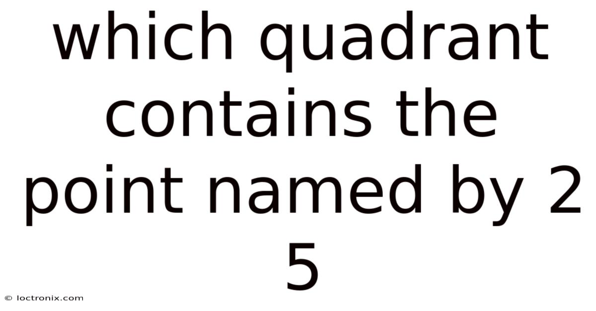 Which Quadrant Contains The Point Named By 2 5