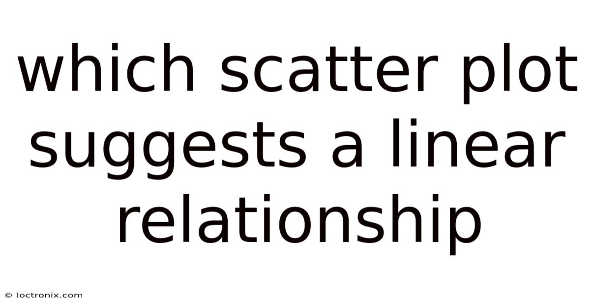 Which Scatter Plot Suggests A Linear Relationship