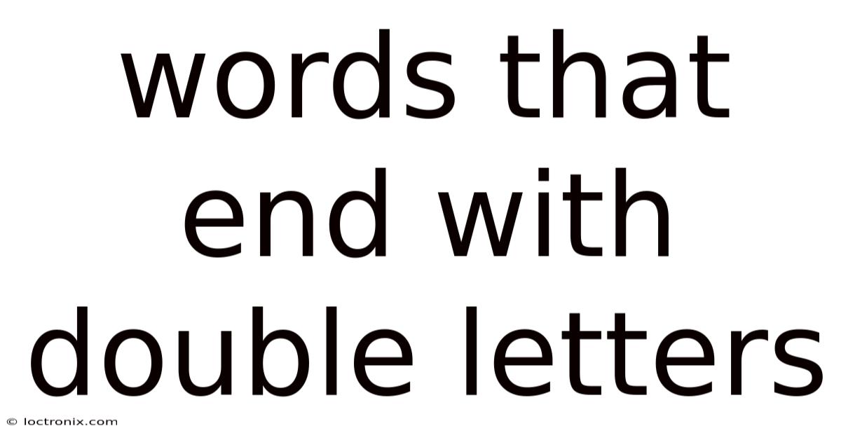 Words That End With Double Letters
