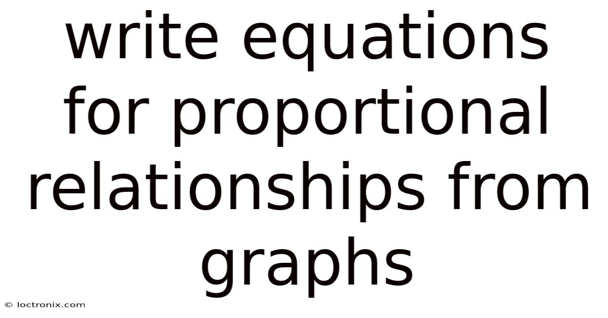 Write Equations For Proportional Relationships From Graphs
